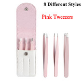 3 buc. Pensete profesionale pentru sprancene Vârf cu vârf din oțel inoxidabil/Vârf înclinat/Vârf plat Set de instrumente de machiaj pentru îndepărtarea părului