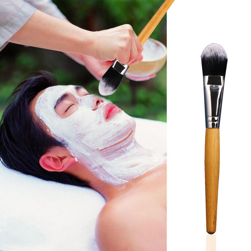Perie pentru mască facială DIY Perie aplicatoare moi Perie de bambus pentru amestecarea noroiului facial Amestecare perie moale pentru machiaj pentru modelare DIY Instrument de machiaj