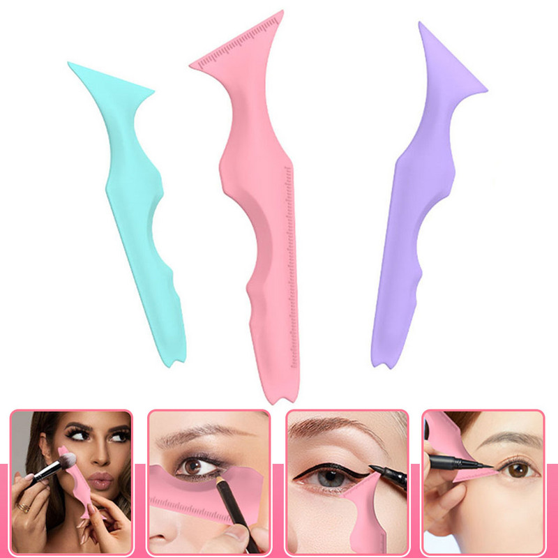 Akių pieštukas Trafaretas Wing Tips Silikoninis Cat Eye Liner Trafaretas Daugiafunkcis daugkartinio naudojimo aplikatorius makiažo įrankis pradedantiesiems