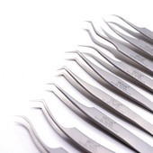 Pensetă pentru gene VETUS SA Pensetă pentru extensie de gene cu volum 3D/6D de înaltă precizie Închidere excelentă Pensetă cu ventilator de cea mai bună calitate