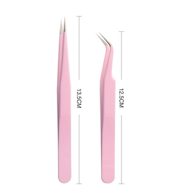 2 vnt Antistatinis preciziškas pincetas Pinzas Pincet nerūdijančio plieno antakių pincetas blakstienų priauginimo įrankiai makiažo rinkinio įrankis