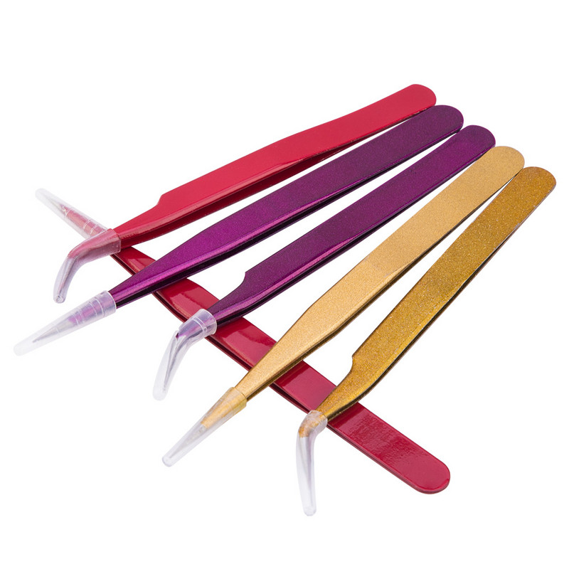 2 vnt Antistatinis preciziškas pincetas Pinzas Pincet nerūdijančio plieno antakių pincetas blakstienų priauginimo įrankiai makiažo rinkinio įrankis