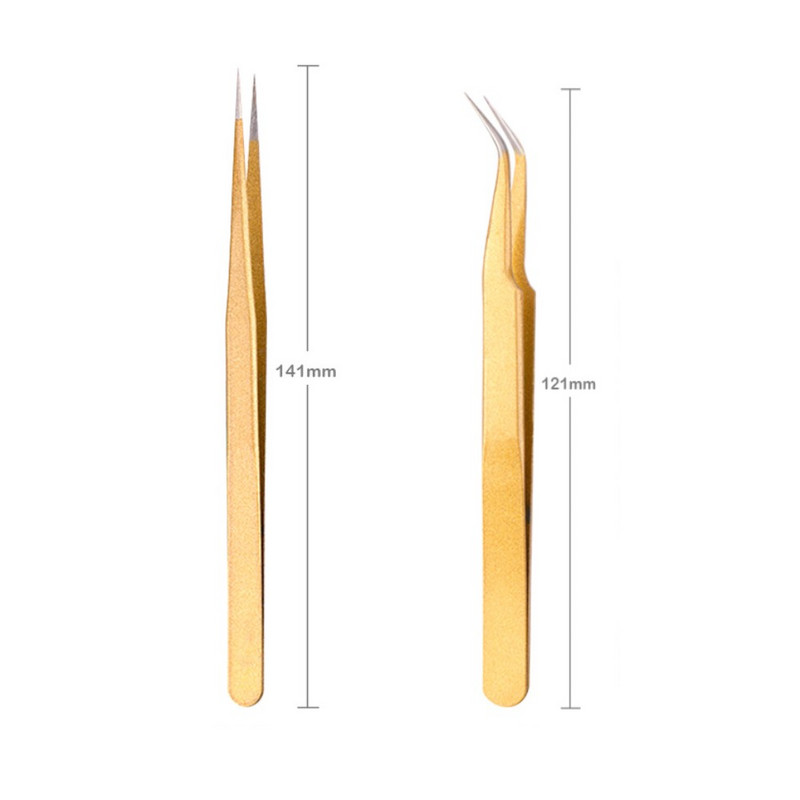 2 vnt Antistatinis preciziškas pincetas Pinzas Pincet nerūdijančio plieno antakių pincetas blakstienų priauginimo įrankiai makiažo rinkinio įrankis