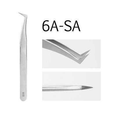 GAHAMACA 6A-SA Szempilla hosszabbító Csipesz Volume Lashes Rozsdamentes Acél Pontos Csipesz Nem mágneses Szempilla Eszközök Smink