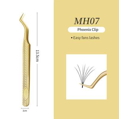 GAHAMACA 6A-SA Szempilla hosszabbító Csipesz Volume Lashes Rozsdamentes Acél Pontos Csipesz Nem mágneses Szempilla Eszközök Smink