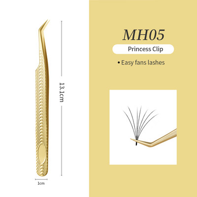 GAHAMACA 6A-SA Szempilla hosszabbító Csipesz Volume Lashes Rozsdamentes Acél Pontos Csipesz Nem mágneses Szempilla Eszközök Smink