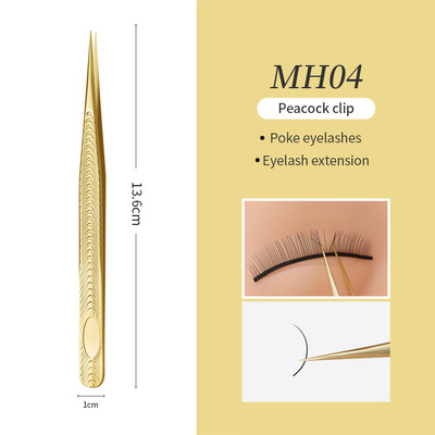 GAHAMACA 6A-SA Szempilla hosszabbító Csipesz Volume Lashes Rozsdamentes Acél Pontos Csipesz Nem mágneses Szempilla Eszközök Smink