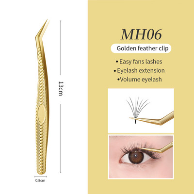 GAHAMACA 6A-SA Szempilla hosszabbító Csipesz Volume Lashes Rozsdamentes Acél Pontos Csipesz Nem mágneses Szempilla Eszközök Smink