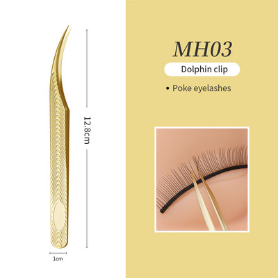 GAHAMACA 6A-SA Szempilla hosszabbító Csipesz Volume Lashes Rozsdamentes Acél Pontos Csipesz Nem mágneses Szempilla Eszközök Smink