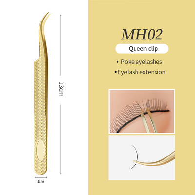 GAHAMACA 6A-SA Szempilla hosszabbító Csipesz Volume Lashes Rozsdamentes Acél Pontos Csipesz Nem mágneses Szempilla Eszközök Smink