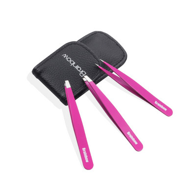 Brainbow 3 kom set pinceta za obrve Kosi vrh/šiljasti vrh/ravni vrh pinceta za oči od nehrđajućeg čelika Pinceta za šminkanje lica