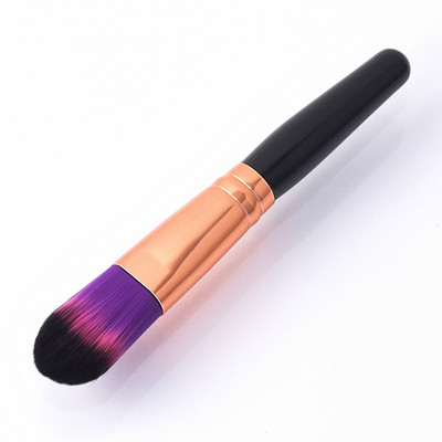 ZZDOG 1 buc. Instrumente cosmetice profesionale, cu cap plat curbat, fond de ten lichid, corector, perii de machiaj, perie moale de frumusețe fără sudură