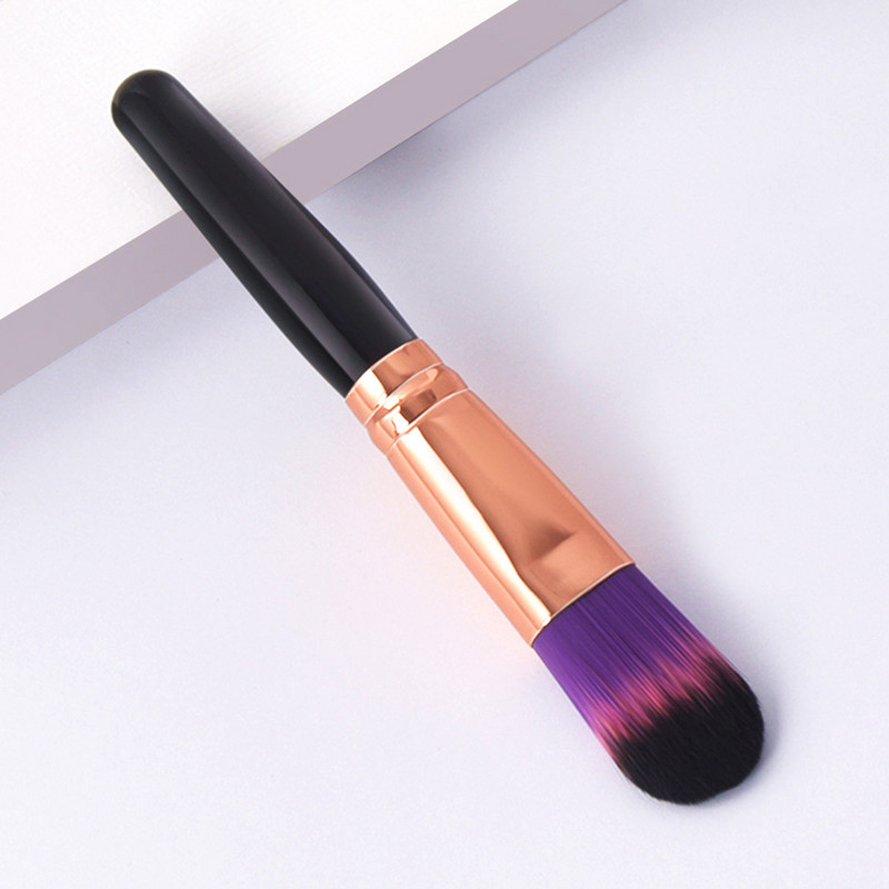 ZZDOG 1 buc. Instrumente cosmetice profesionale, cu cap plat curbat, fond de ten lichid, corector, perii de machiaj, perie moale de frumusețe fără sudură