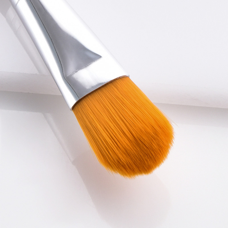 ZZDOG 1 buc. Instrumente cosmetice profesionale, cu cap plat curbat, fond de ten lichid, corector, perii de machiaj, perie moale de frumusețe fără sudură