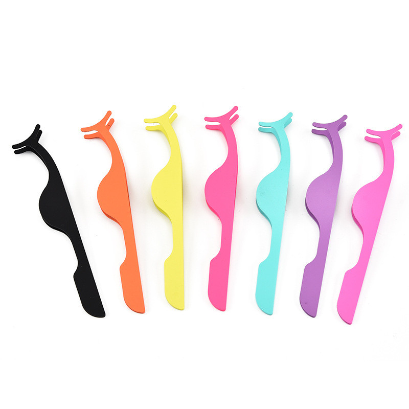 Dirbtinių blakstienų klipas Nerūdijančio plieno blakstienų rietiklis Extension Eye Lash 4 spalvų aplikatorius Grožio makiažo priemonė Priedai 1vnt