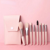 Set de pensule de machiaj cu unicorn, mini de călătorie, 8 buc., portabil, corector moale, pentru frumusețe, pentru umbra de ochi, perie pentru gene cu sac