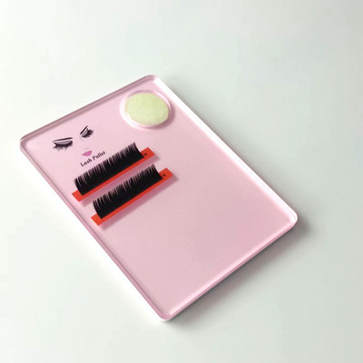 Extensie de gene acrilic roz Instrument de palet pentru gene, organizator rotund de piatră de jad, extensie de gene, tampon de altoire, garnitură pentru tavă de gene