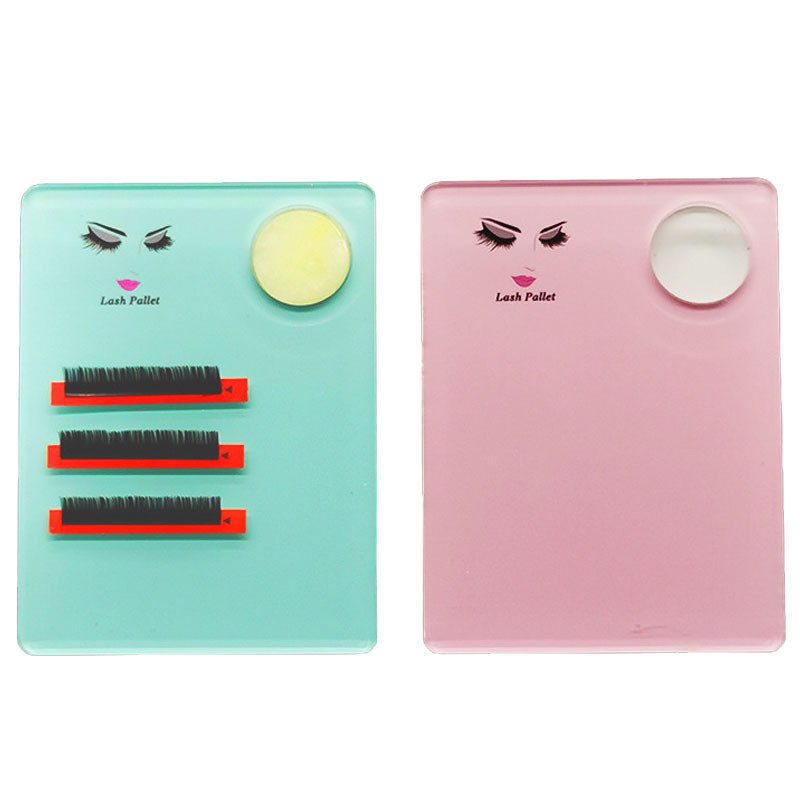 Extensie de gene acrilic roz Instrument de palet pentru gene, organizator rotund de piatră de jad, extensie de gene, tampon de altoire, garnitură pentru tavă de gene