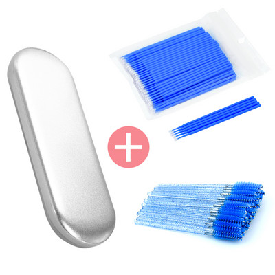 Lash Romance Gene cu pensete Cutie rafinată din tablă de tablă de protecție Cutie de depozitare Perie pentru extensie de gene