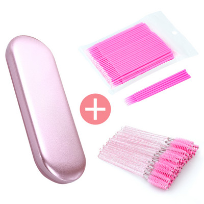 Lash Romance Gene cu pensete Cutie rafinată din tablă de tablă de protecție Cutie de depozitare Perie pentru extensie de gene