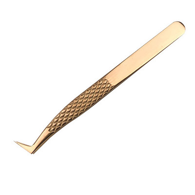 Pensetă pentru gene din oțel inoxidabil, profesională pentru extensie de gene, decor auriu, pensetă antistatică pentru sprâncene, extensie pentru gene