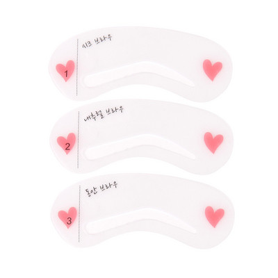 3 vnt. Daugkartinio naudojimo antakių trafaretų rinkinys Makiažo pagalbiniai priedai Antakių šablonų kortelė Antakių piešimo vadovas Trafaretai Įrankiai