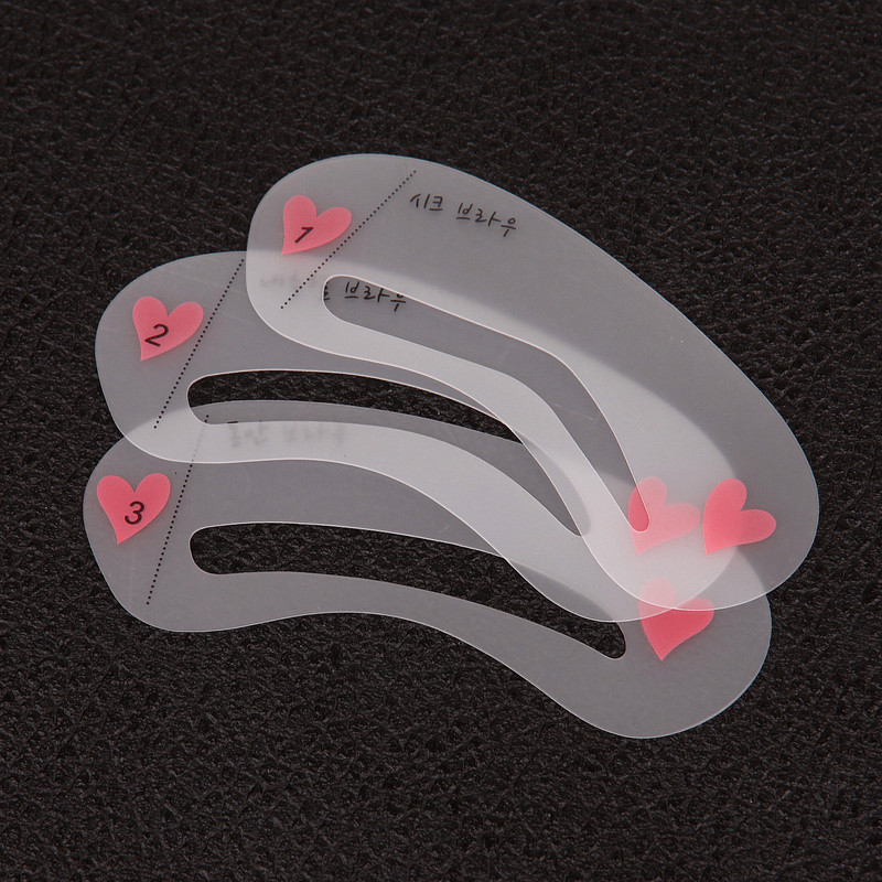 3 vnt. Daugkartinio naudojimo antakių trafaretų rinkinys Makiažo pagalbiniai priedai Antakių šablonų kortelė Antakių piešimo vadovas Trafaretai Įrankiai