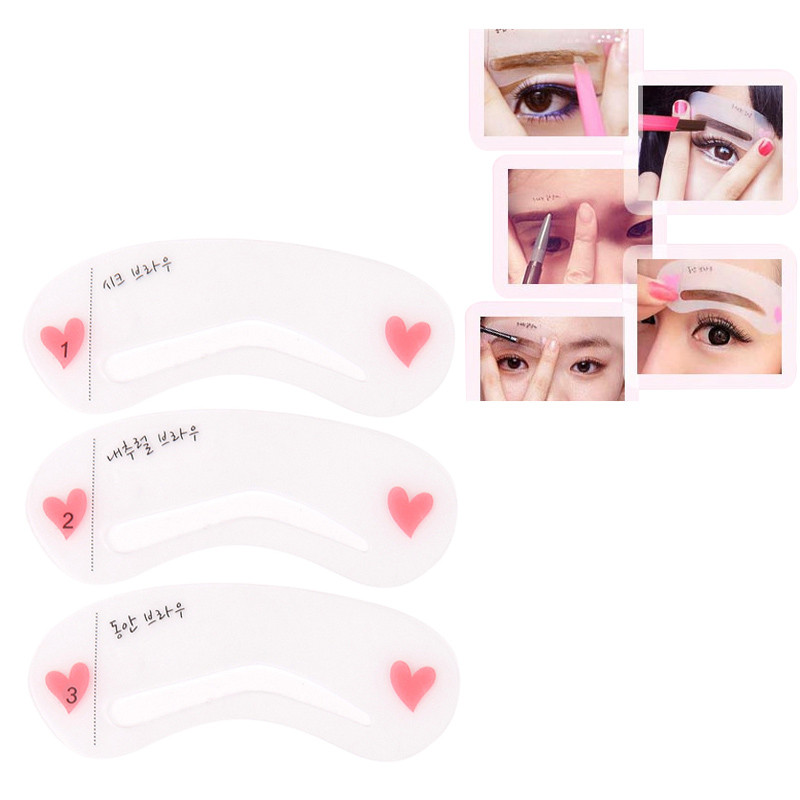 3 vnt. Daugkartinio naudojimo antakių trafaretų rinkinys Makiažo pagalbiniai priedai Antakių šablonų kortelė Antakių piešimo vadovas Trafaretai Įrankiai