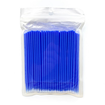 100PCS Цветни памучни тампони за еднократна употреба MicroBrush Тампон за почистване на удължаване на мигли Козметичен инструмент Удължаване на мигли Памучен тампон
