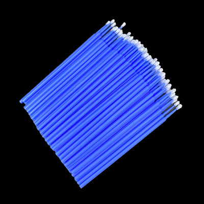 100PCS Цветни памучни тампони за еднократна употреба MicroBrush Тампон за почистване на удължаване на мигли Козметичен инструмент Удължаване на мигли Памучен тампон
