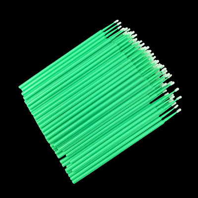 100PCS Цветни памучни тампони за еднократна употреба MicroBrush Тампон за почистване на удължаване на мигли Козметичен инструмент Удължаване на мигли Памучен тампон