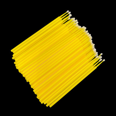 100PCS Цветни памучни тампони за еднократна употреба MicroBrush Тампон за почистване на удължаване на мигли Козметичен инструмент Удължаване на мигли Памучен тампон