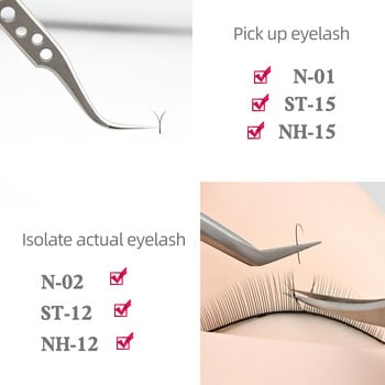 NAGARAKU Tweezers Eyelash Extension Set Kit Εξαιρετικό ανοξείδωτο χάλυβα ακριβείας Mega ανεμιστήρες όγκου Εργαλεία εφαρμογής βλεφαρίδων