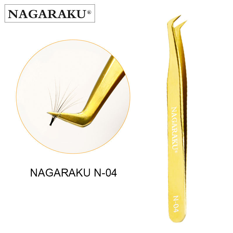 NAGARAKU 20 db N-sorozatú csipesz szempillahosszabbításhoz. Csipesz készítése Térfogatlegyezők Szempillacsipesz 3D Pontos csipesz