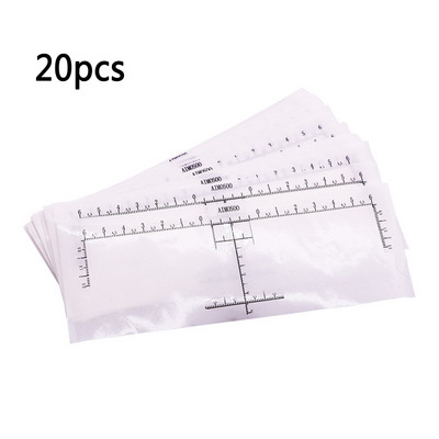 20 buc. Riglă pentru sprâncene pentru machiaj permanent, instrumente de măsurare a tatuajului, autocolante de unică folosință pentru sprâncene, instrumente pentru începători
