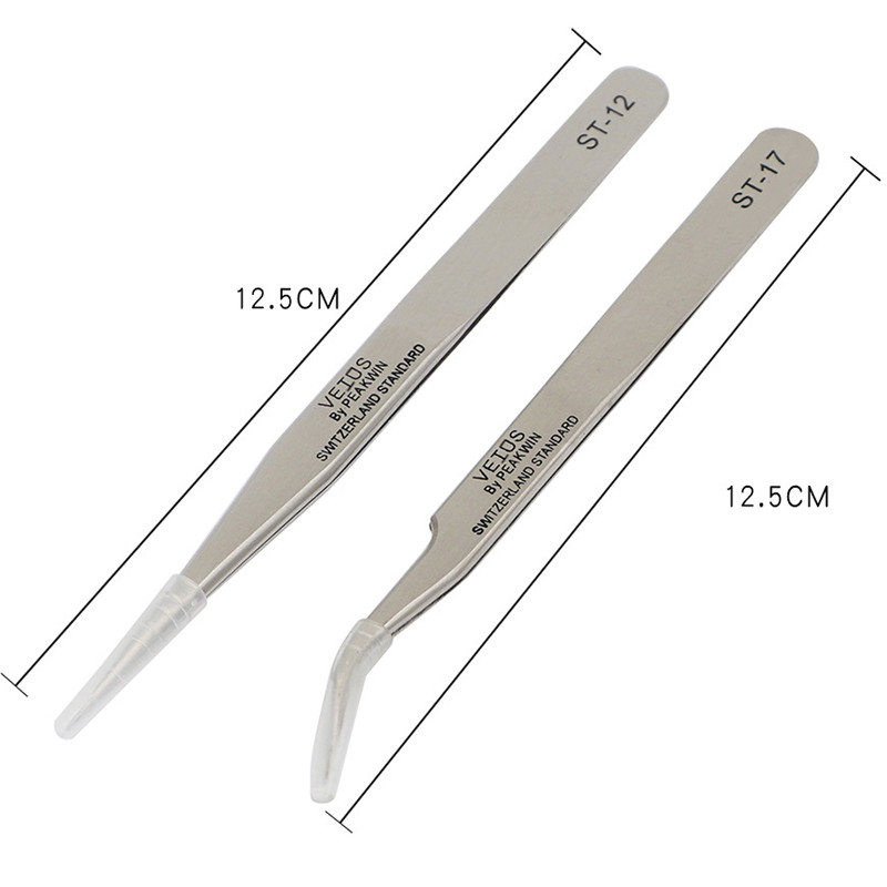 VETUS Pinzeta na obočie z nehrdzavejúcej ocele, nástroje na predlžovanie umelých mihalníc, oprava, hyperjemná, všetko na budovanie nechtov na mihalnice, pinzeta