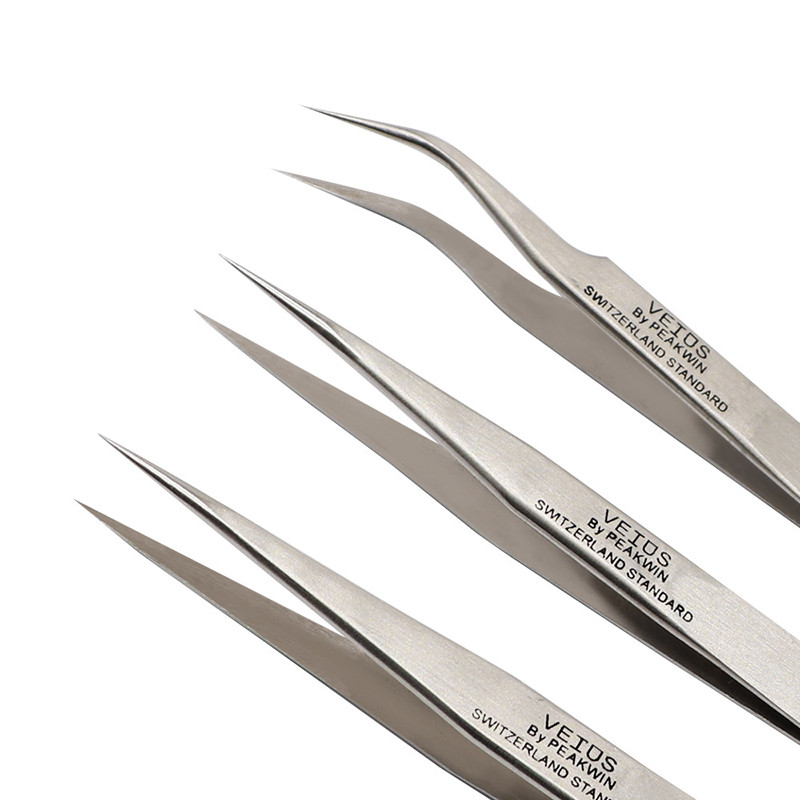 VETUS Pinzeta na obočie z nehrdzavejúcej ocele, nástroje na predlžovanie umelých mihalníc, oprava, hyperjemná, všetko na budovanie nechtov na mihalnice, pinzeta