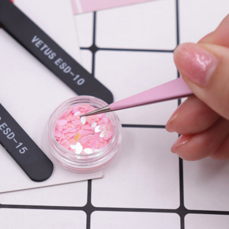 1 бр. Пинсети за фалшиви мигли Клещи за удължаване на мигли Пинцети за вежди за коса Nail Art Запояване Щипки за мигли Инструменти за грим