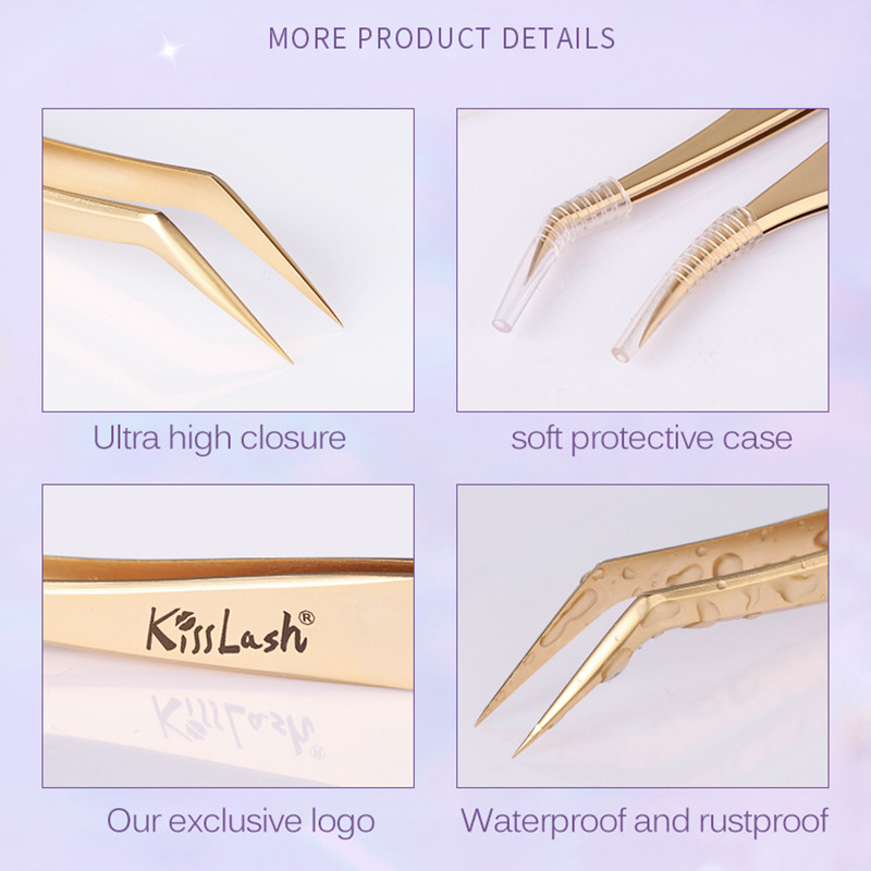Szempillahosszabbító csipesz klasszikus szempillákhoz Easy Fan Lash Russian Volume Eyelashes Nagy pontosságú csipesz egyedi logó