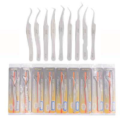 Vetus szempilla csipesz Profissional For 3D Volumn Eyelash Extension Stainless Fan Lashes Csipesz Kiváló Closure Smink eszköz