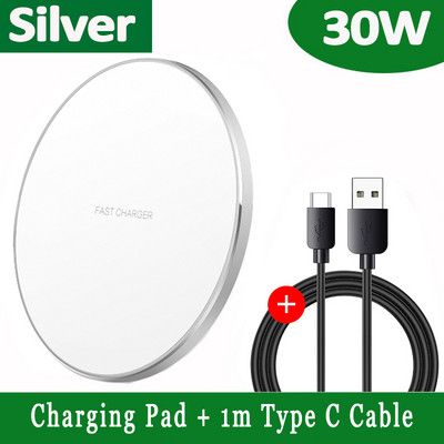 Încărcător fără fir FDGAO 30W USB C Pad de încărcare rapidă Încărcare rapidă QC 3.0 pentru iPhone 14 13 12 11 XS XR X 8 Samsung S22 S21 S20