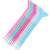 10 buc. Mini pieptene multifuncțional în formă de Y din plastic, instrument pentru permanentă a genelor false, lipici fierbinte, lingură, perie, ondulator de ridicare a genelor