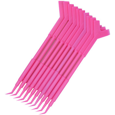 10 buc. Mini pieptene multifuncțional în formă de Y din plastic, instrument pentru permanentă a genelor false, lipici fierbinte, lingură, perie, ondulator de ridicare a genelor