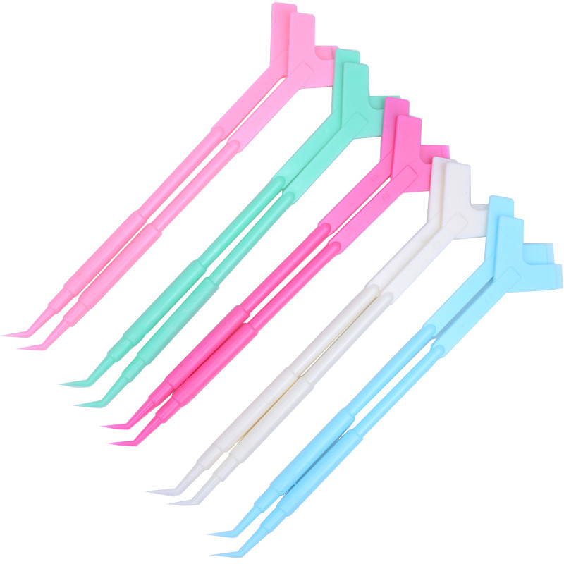 10 buc. Mini pieptene multifuncțional în formă de Y din plastic, instrument pentru permanentă a genelor false, lipici fierbinte, lingură, perie, ondulator de ridicare a genelor