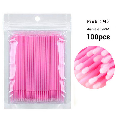 100/300 ks mikro štetcov, mikro tampóny na predlžovanie mihalníc, jednorazový mikro aplikátor, mikro tyčinky na mihalnice, nástroje na líčenie