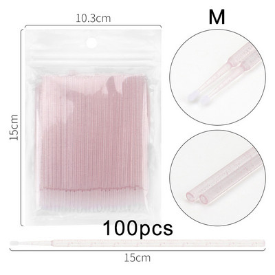 100/300 ks mikro štetcov, mikro tampóny na predlžovanie mihalníc, jednorazový mikro aplikátor, mikro tyčinky na mihalnice, nástroje na líčenie