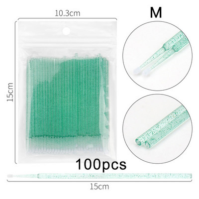 100/300 ks mikro štetcov, mikro tampóny na predlžovanie mihalníc, jednorazový mikro aplikátor, mikro tyčinky na mihalnice, nástroje na líčenie