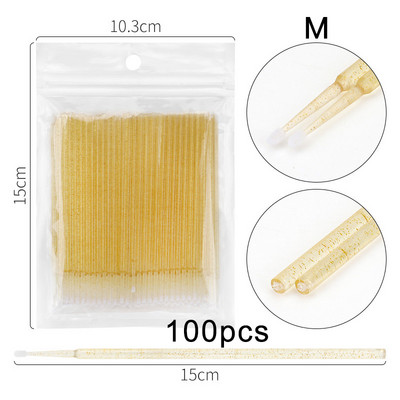 100/300 ks mikro štetcov, mikro tampóny na predlžovanie mihalníc, jednorazový mikro aplikátor, mikro tyčinky na mihalnice, nástroje na líčenie