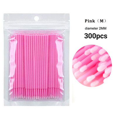 100/300 ks mikro štetcov, mikro tampóny na predlžovanie mihalníc, jednorazový mikro aplikátor, mikro tyčinky na mihalnice, nástroje na líčenie