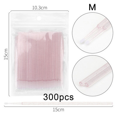 100/300 ks mikro štetcov, mikro tampóny na predlžovanie mihalníc, jednorazový mikro aplikátor, mikro tyčinky na mihalnice, nástroje na líčenie